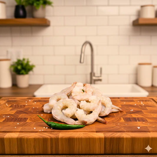 1 KG Large Peeled Prawns (Frozen)